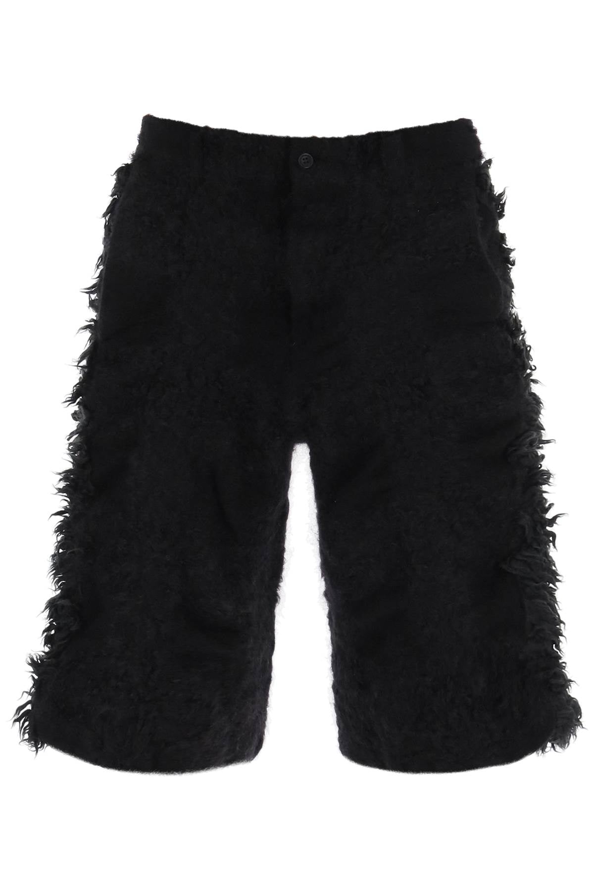 Fur-Effect Knitted Shorts