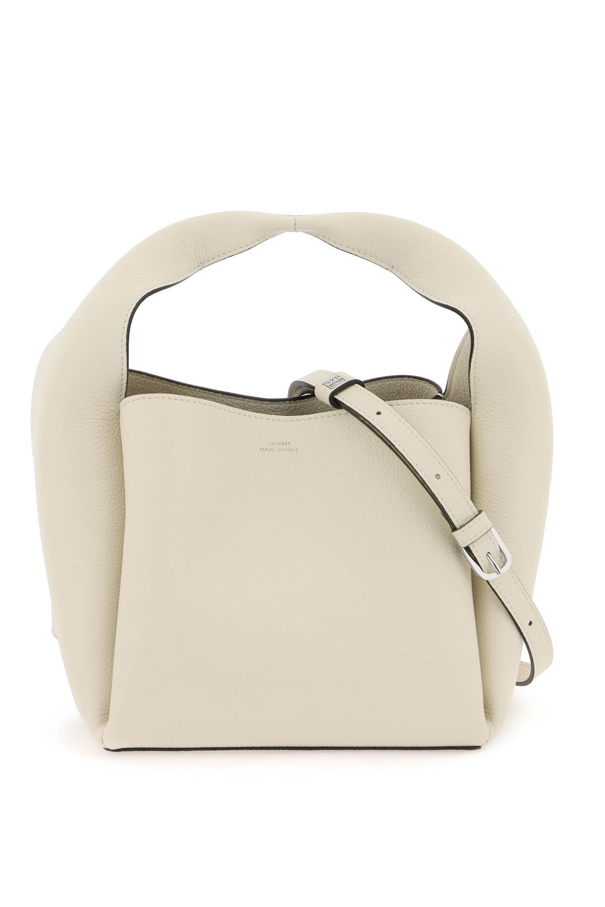 Hammered Leather Bucket Bag - White