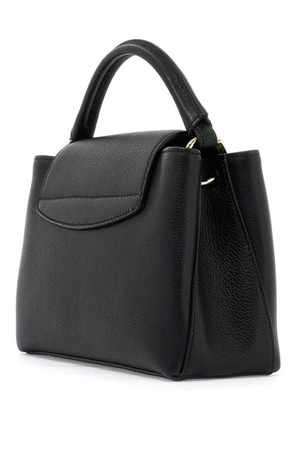 "Handbag Layka In Hammered Leather" - Black