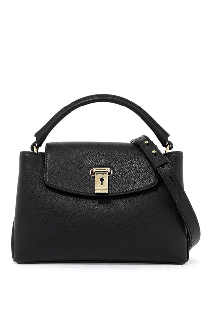 "Handbag Layka In Hammered Leather" - Black