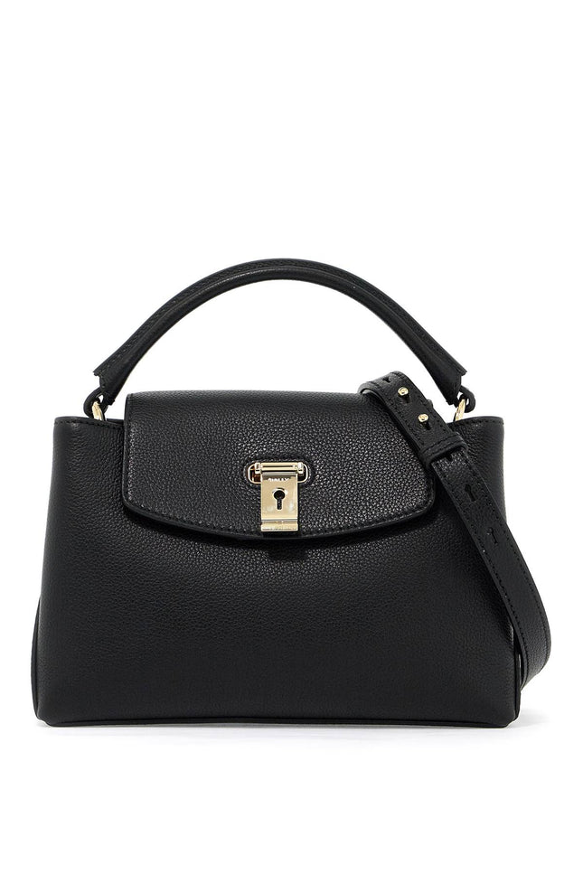 "Handbag Layka In Hammered Leather" - Black