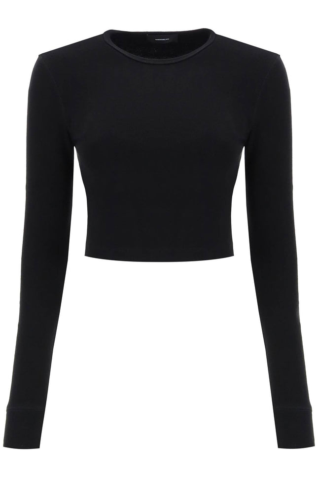 hb long-sleeved cropped t-shirt - Black