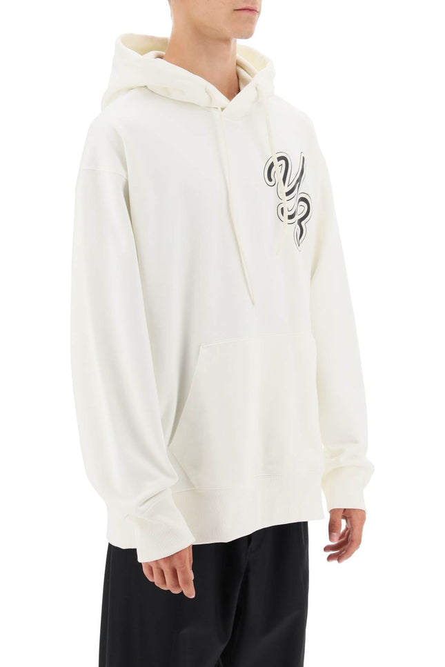 Hoodie With Logo Print - White
