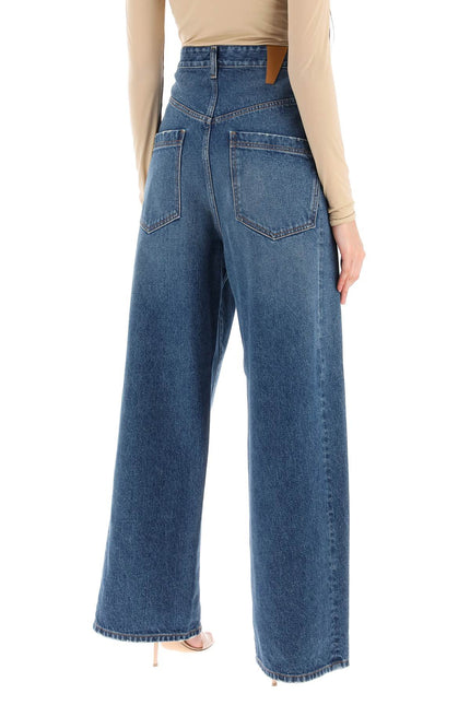 'Ines' Baggy Jeans With Folded Waistband