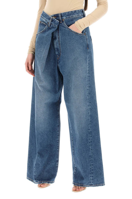'Ines' Baggy Jeans With Folded Waistband