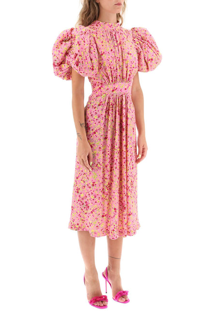 Jacquard Dress With Puffy Sleeves