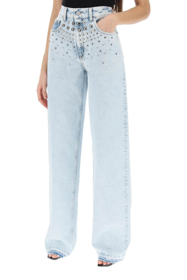 Jeans With Studs - Light Blue