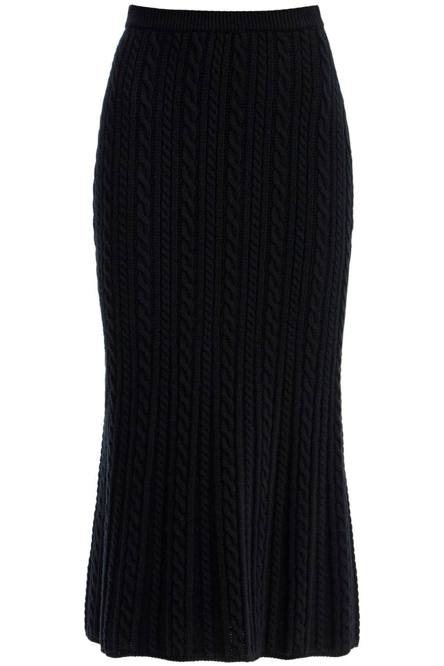 "Knitted Midi Skirt With Cable Knit