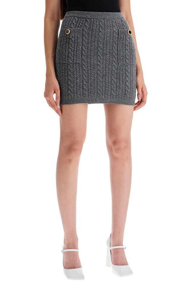 Knitted Mini Skirt With Braided