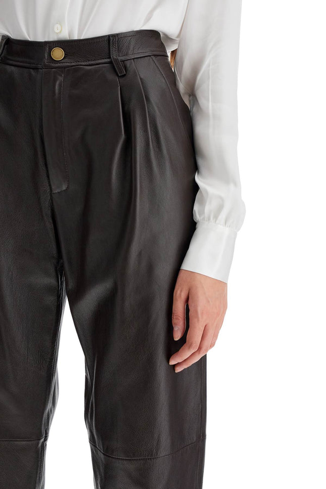 Leather Carrot-Shaped Pants