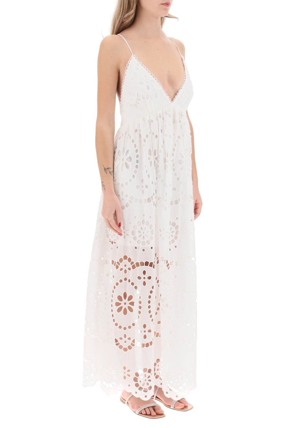 Lexi Maxi Dress In Broderie Anglaise - White