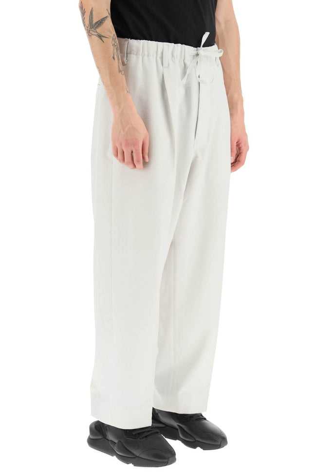 Lightweight Twill Pants With Side Stripes - White