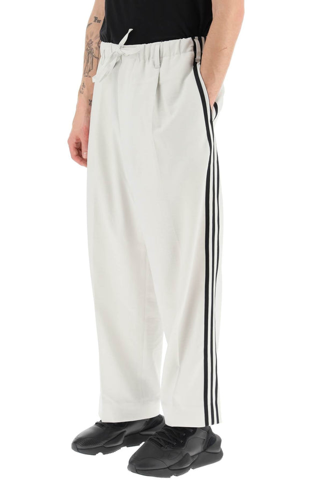 Lightweight Twill Pants With Side Stripes - White