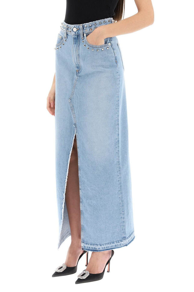 Long Denim Skirt With Studs