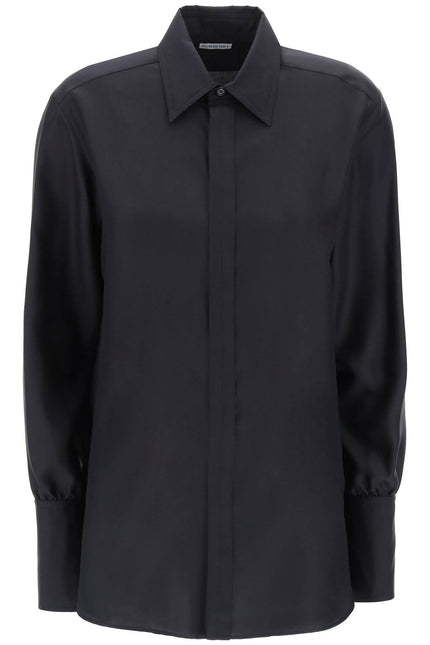 Long-Sleeved Silk Shirt - Black