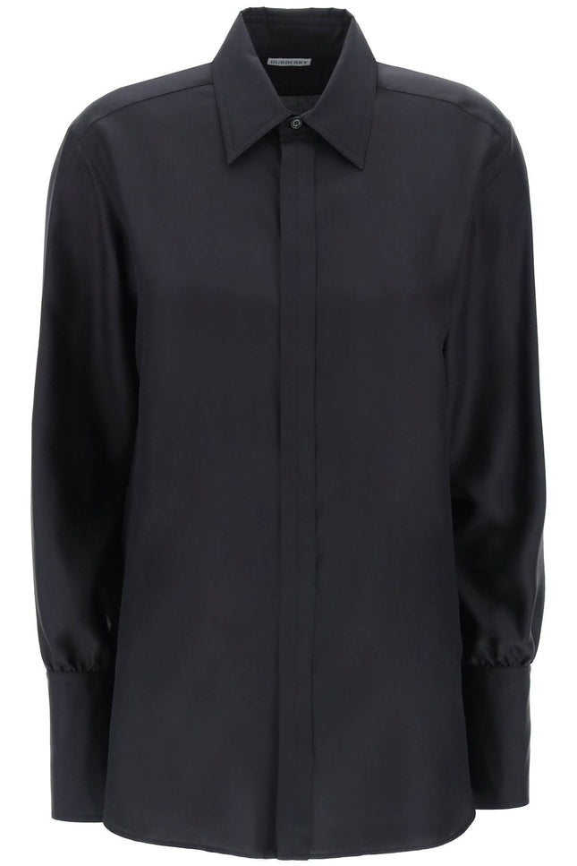 Long-Sleeved Silk Shirt - Black