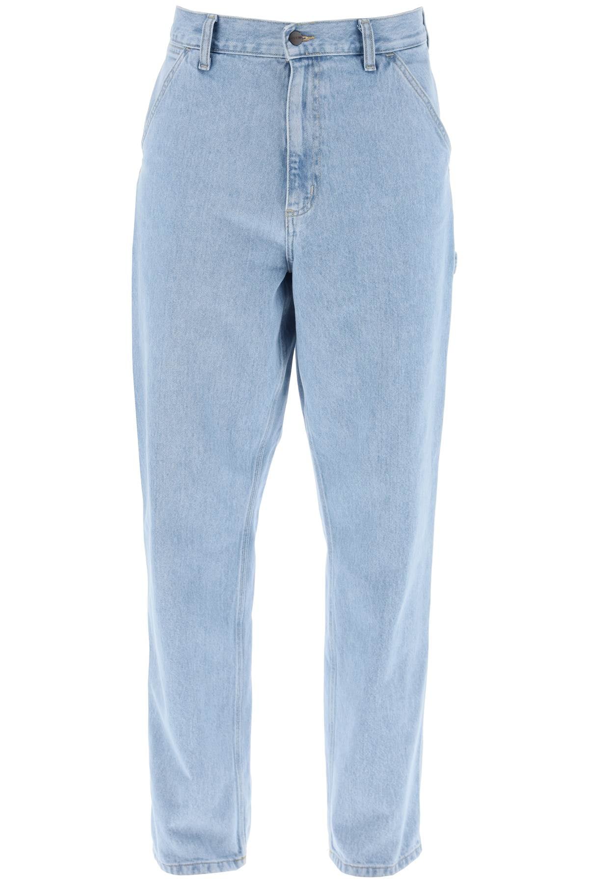 Loose Fit Single Knee Jeans - Blue