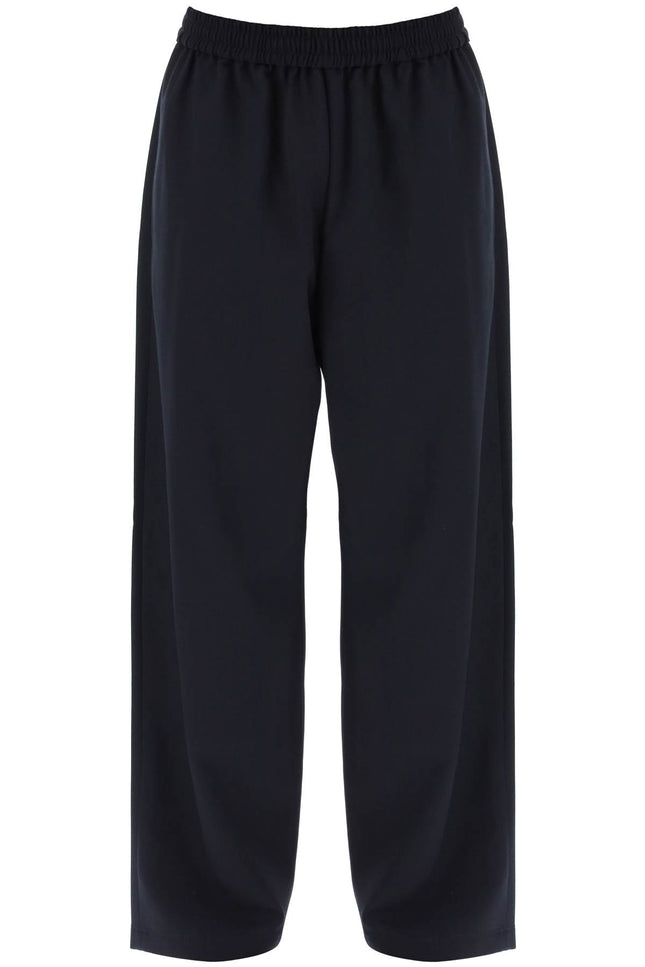 Loose Pants With Elastic Waistband - Blue