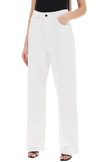 low-waisted loose fit jeans - White