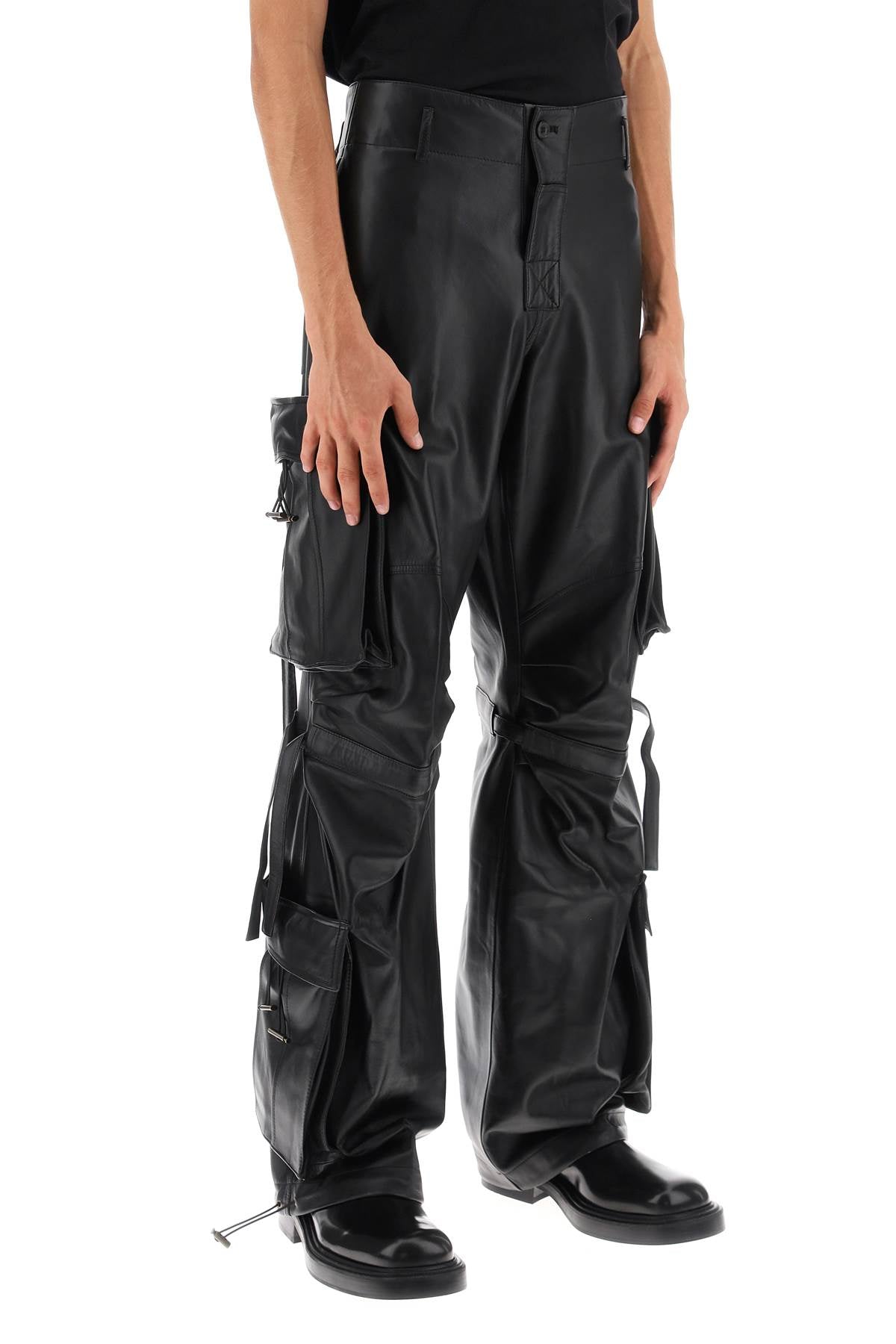 Luis Lamb-Leather Cargo Pants