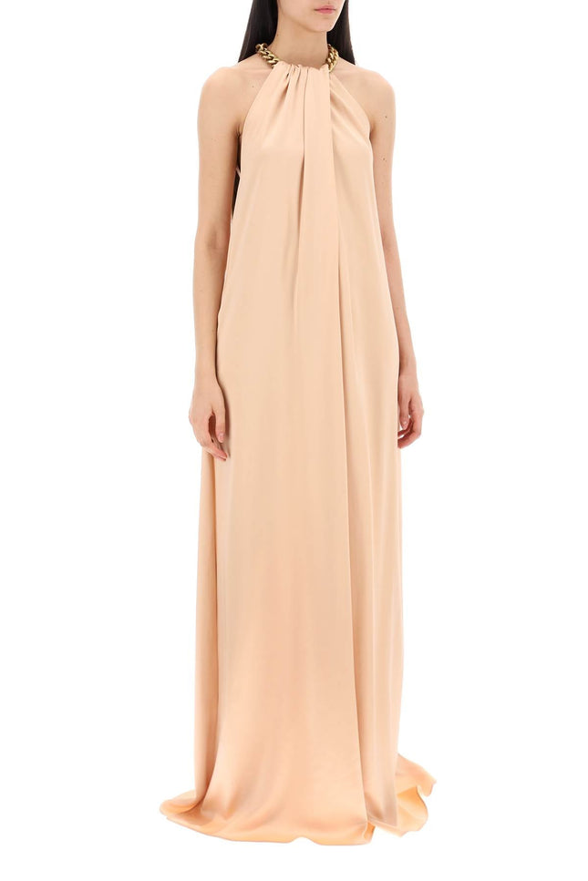 Maxi Satin Dress With Necklace