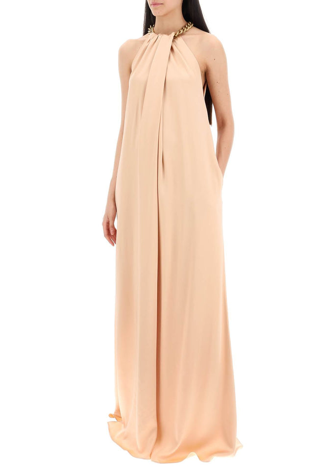 Maxi Satin Dress With Necklace