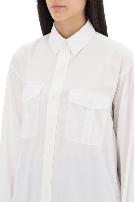 maxi shirt in cotton batista - White