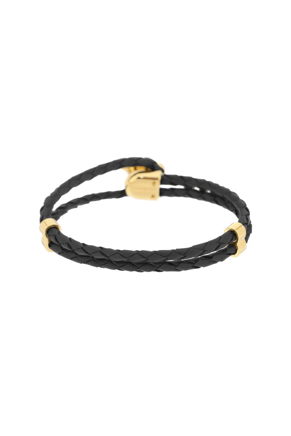 medusa leather bracelet - Black