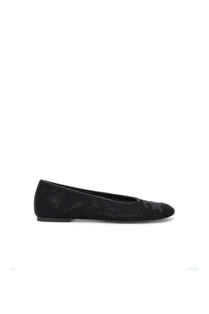 Mesh Fabric Ballet Flats For Women - Black