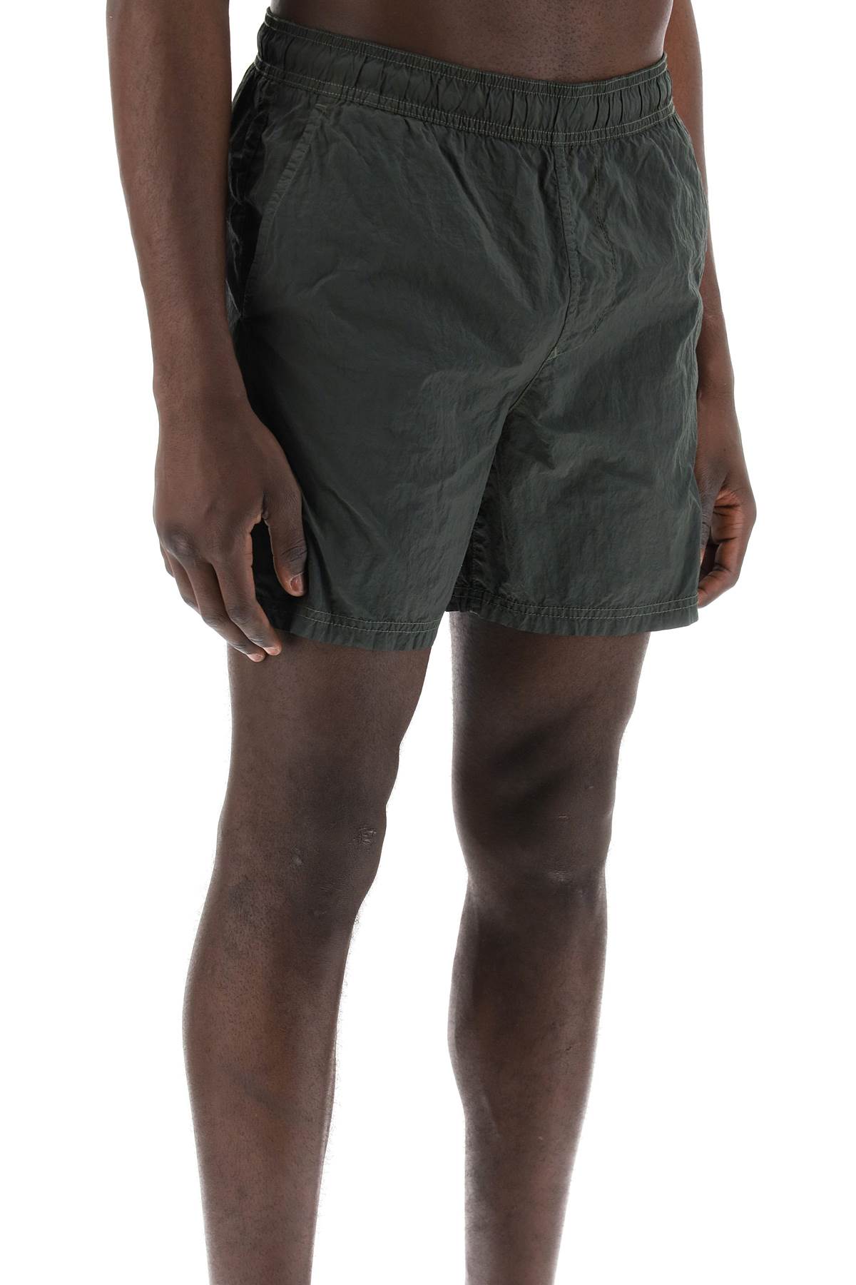 "Metallic Nylon Sea Bermuda Shorts