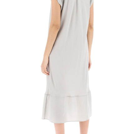 Midi Dress With Diagonal Cut In