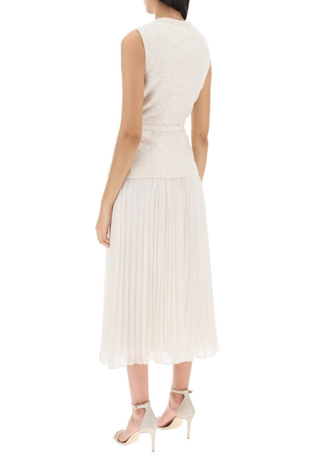 Midi Peplum Dress With Pleated Skirt