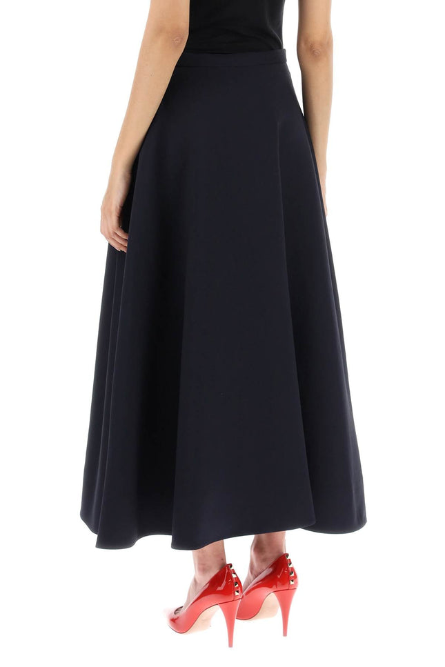 Midi Skirt In Crepe Couture With V Gold Detailing