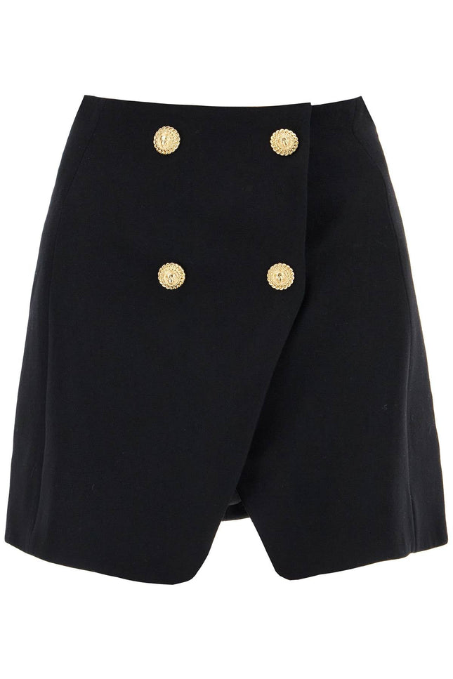 "Mini Skirt In Grain De P - Black