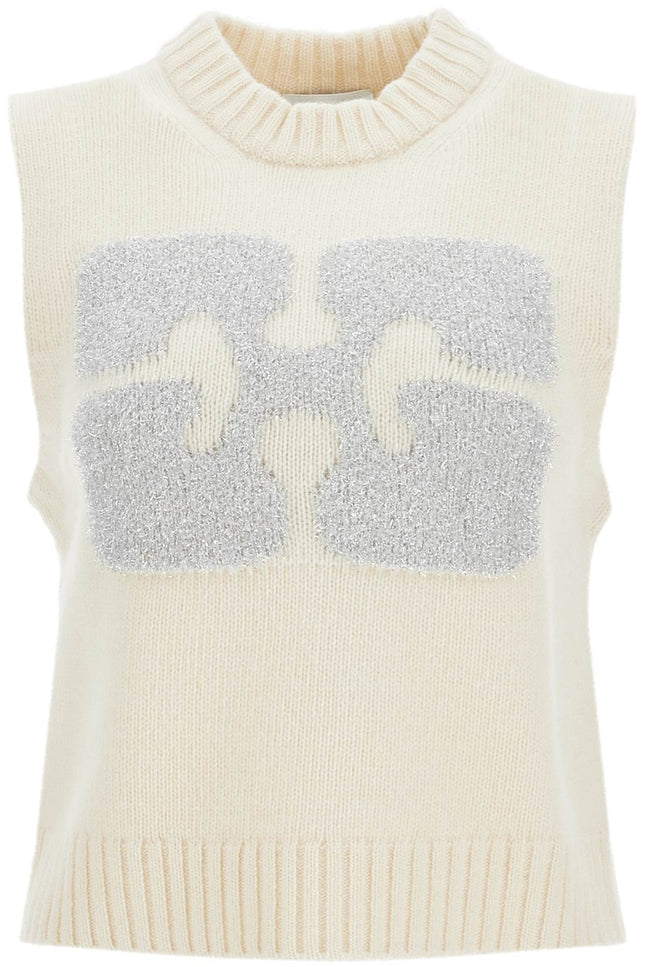 monogram knit vest for men