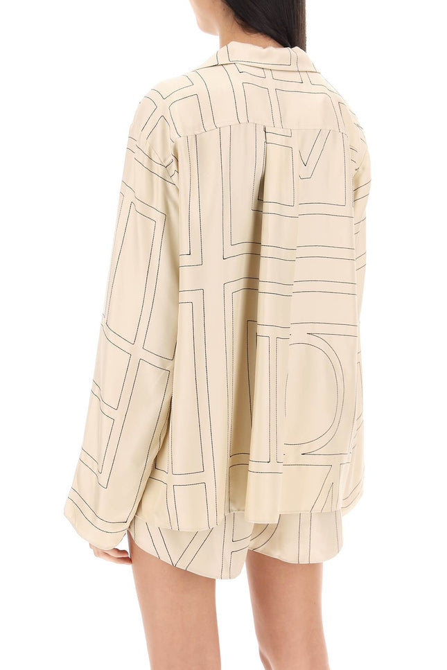 monogram silk pajama top