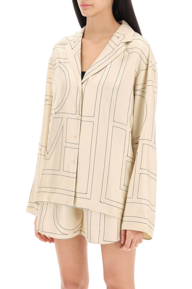 monogram silk pajama top