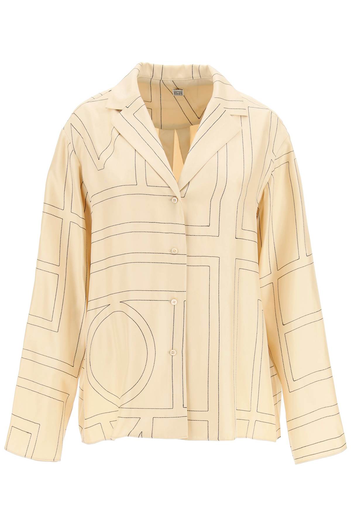 monogram silk pajama top