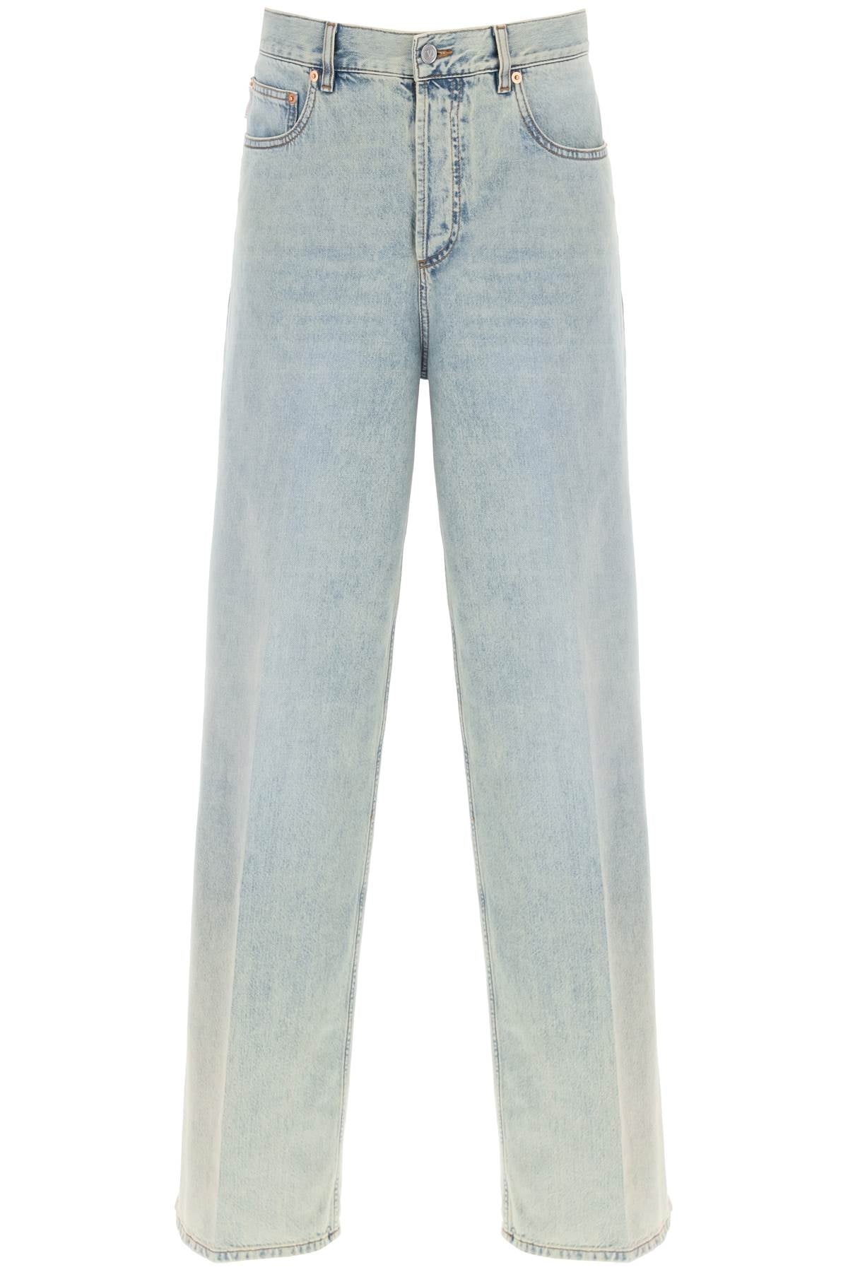Oversized Jeans With V Detail
