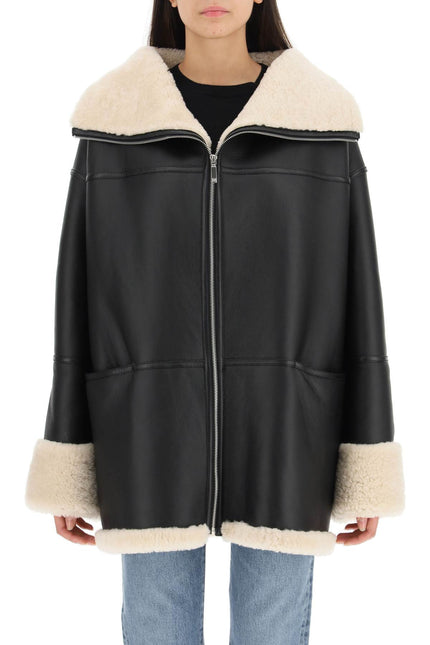 Oversized Shearling Jacket - Black