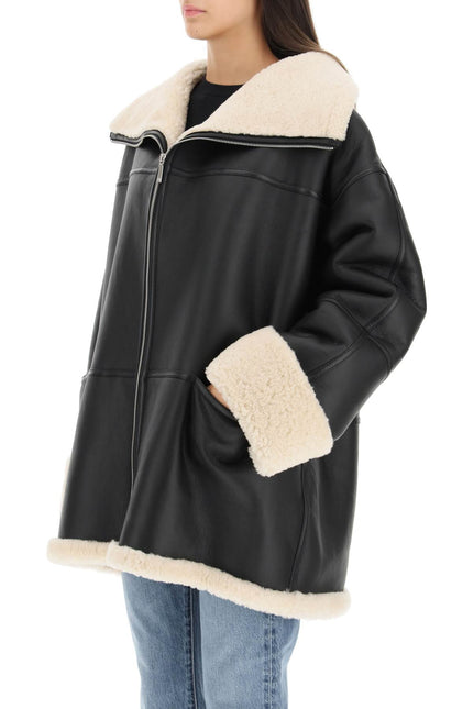 Oversized Shearling Jacket - Black