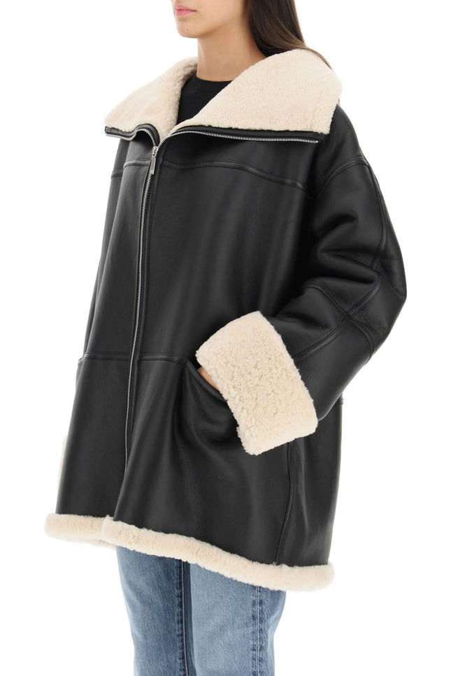 Oversized Shearling Jacket - Black