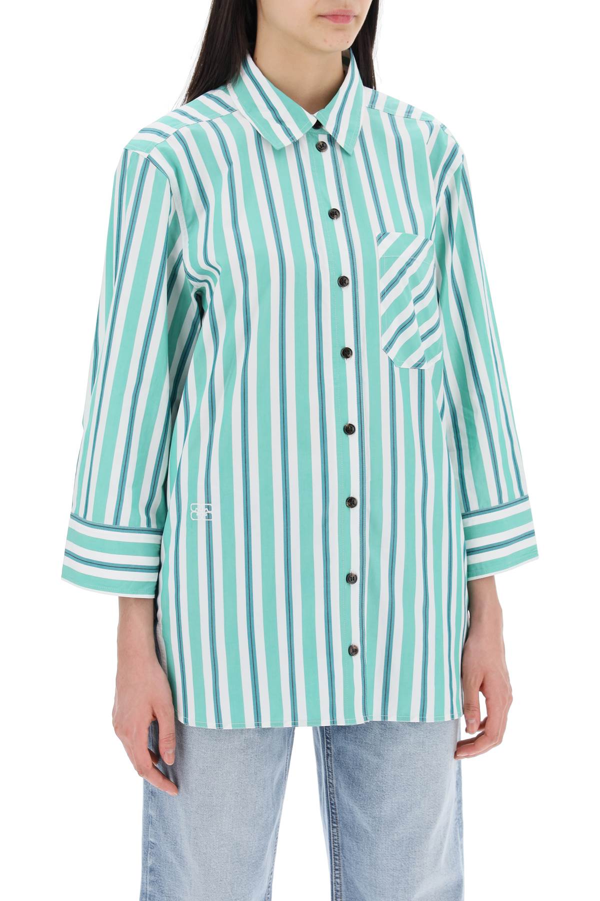 "Oversized Striped Poplin Shirt