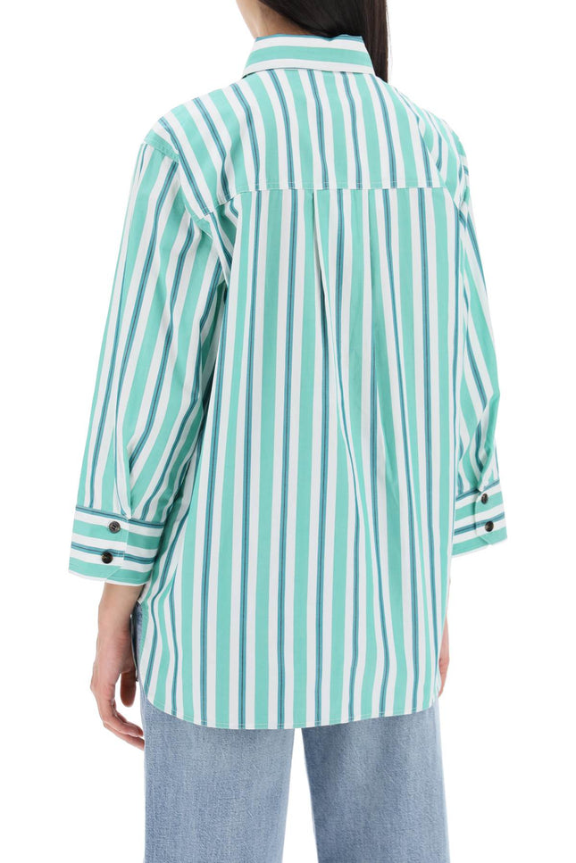 "Oversized Striped Poplin Shirt