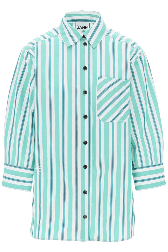 "Oversized Striped Poplin Shirt