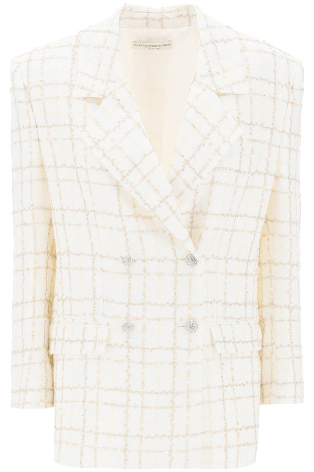 Oversized Tweed Jacket With Plaid Pattern