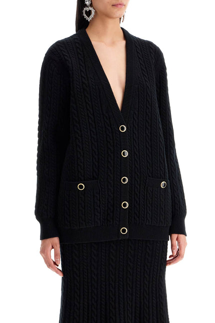 Oversized Wool Cardigan - Black