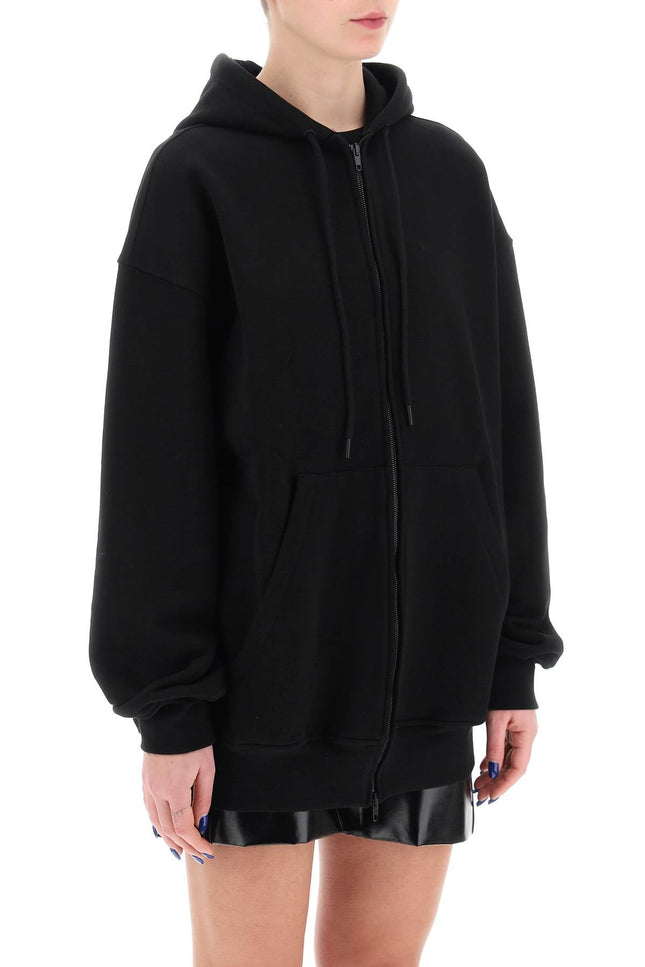 oversized zip-up hoodie - Black