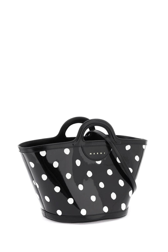 Patent Leather Tropicalia Bucket Bag With Polka-Dot Pattern