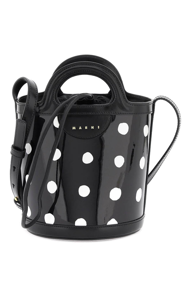 Patent Leather Tropicalia Bucket Bag With Polka-Dot Pattern